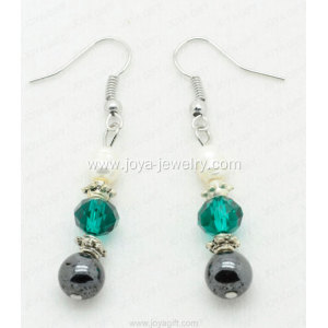 Fashion Jewelry Hematite Crystal Earring With Freshwater Pearls